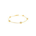 Fashion Jewelry 925 Silver Gold Plating CZ Chain Bracelet